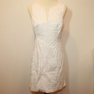 Lilly Pulitzer White Cream Detail Shift Dress Sz 8